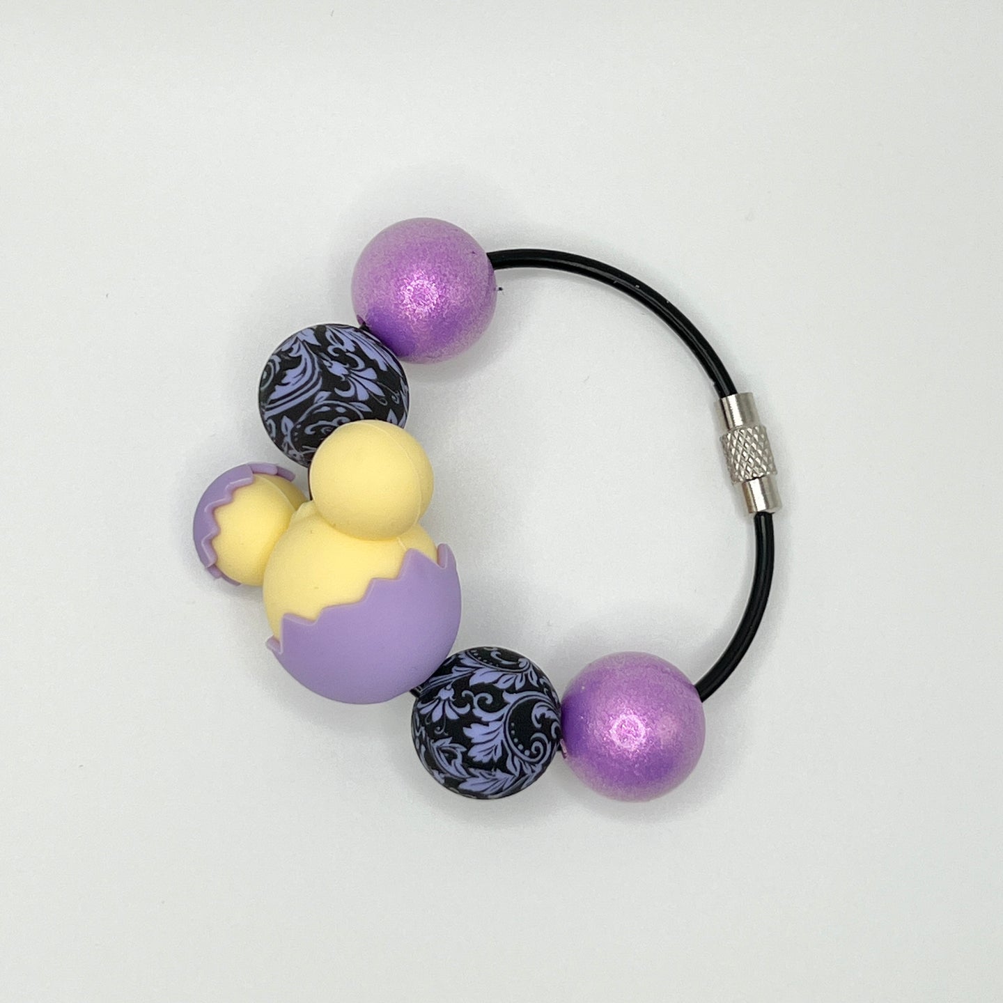 Tooled Purple Mouse Egg Cup Charm